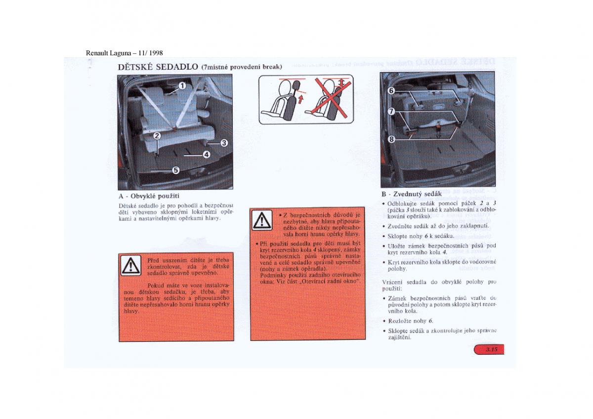 Renault Laguna I 1 navod k obsludze / page 81