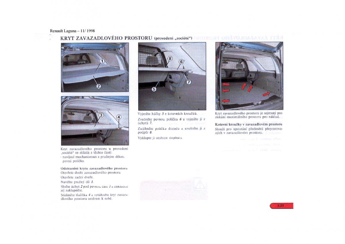 Renault Laguna I 1 navod k obsludze / page 87