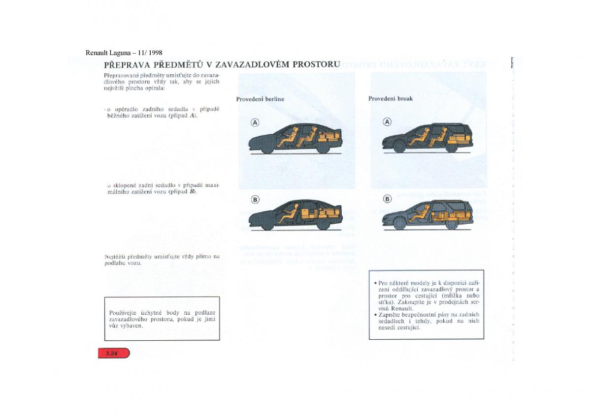 Renault Laguna I 1 navod k obsludze / page 90