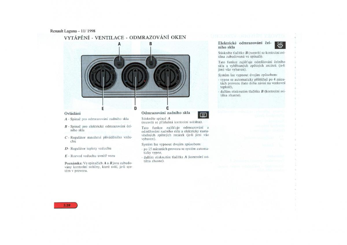 Renault Laguna I 1 navod k obsludze / page 94