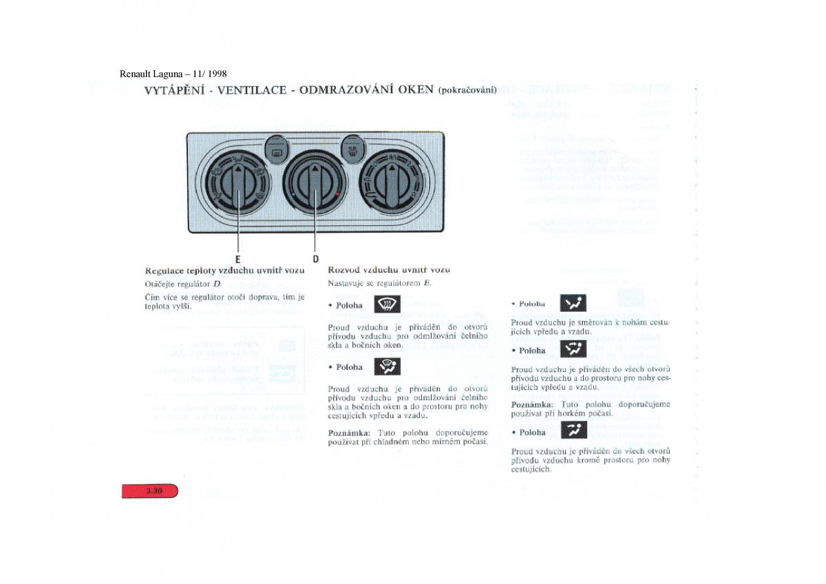 Renault Laguna I 1 navod k obsludze / page 96