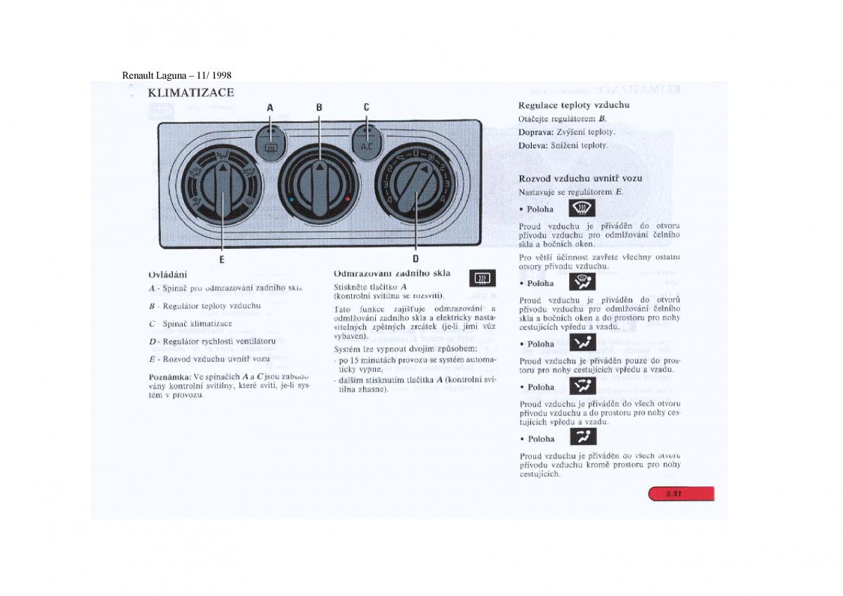 Renault Laguna I 1 navod k obsludze / page 97