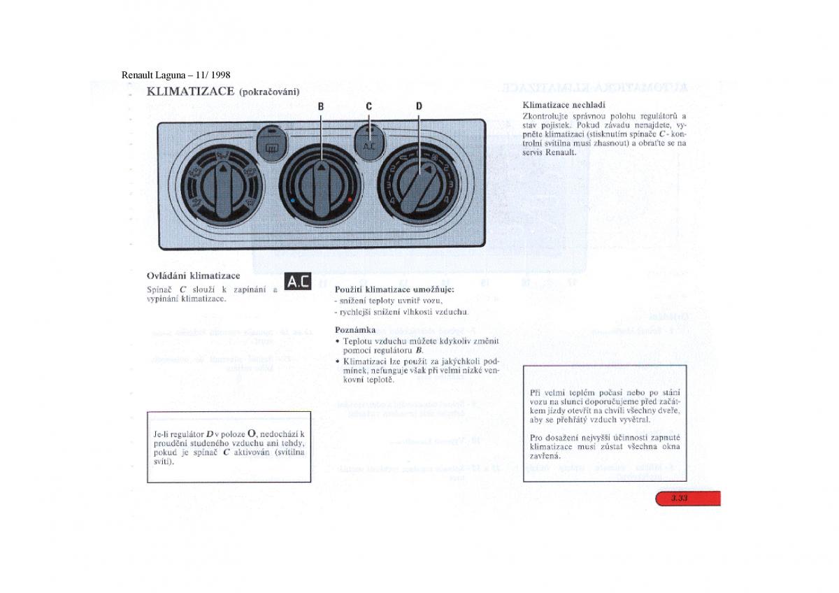 Renault Laguna I 1 navod k obsludze / page 99