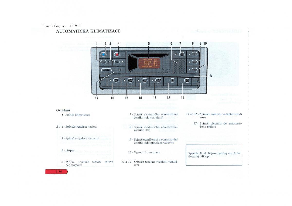 Renault Laguna I 1 navod k obsludze / page 100