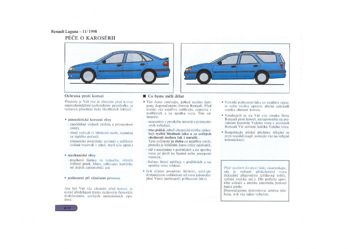Renault Laguna I 1 navod k obsludze / page 120