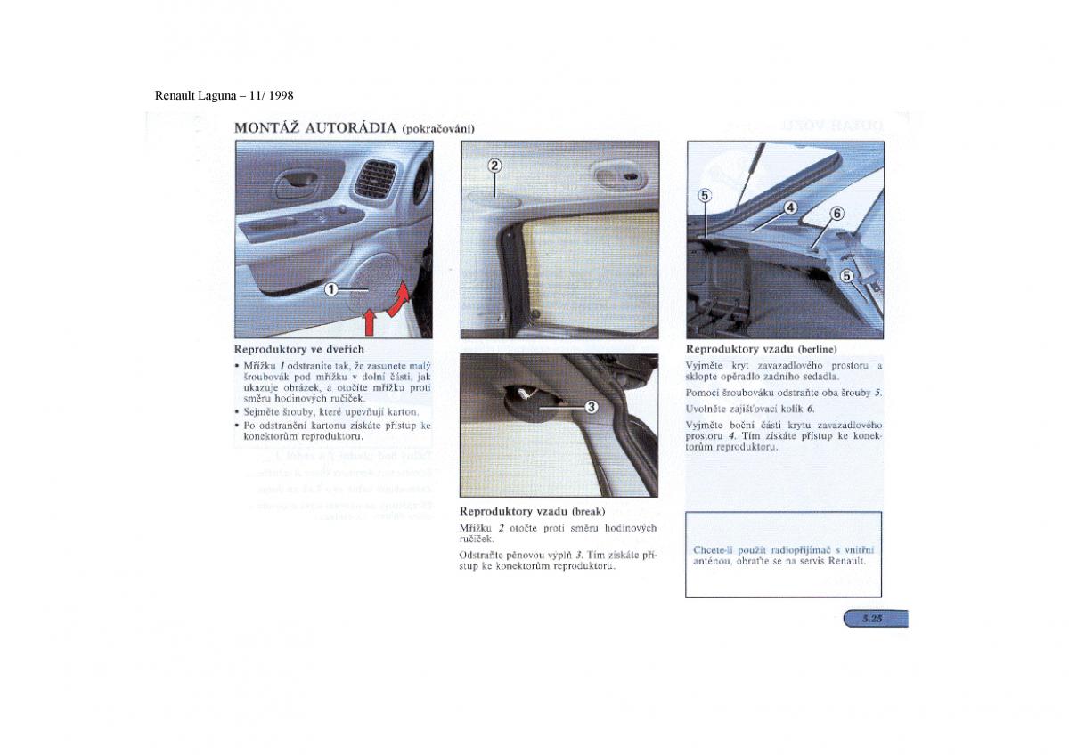 Renault Laguna I 1 navod k obsludze / page 146