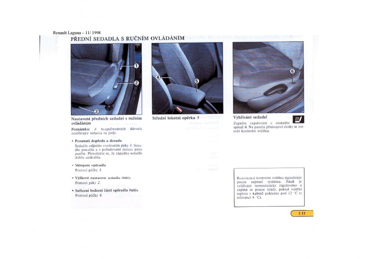 Renault Laguna I 1 navod k obsludze / page 17