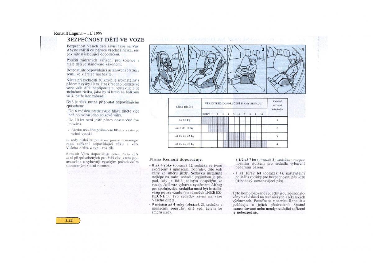 Renault Laguna I 1 navod k obsludze / page 28