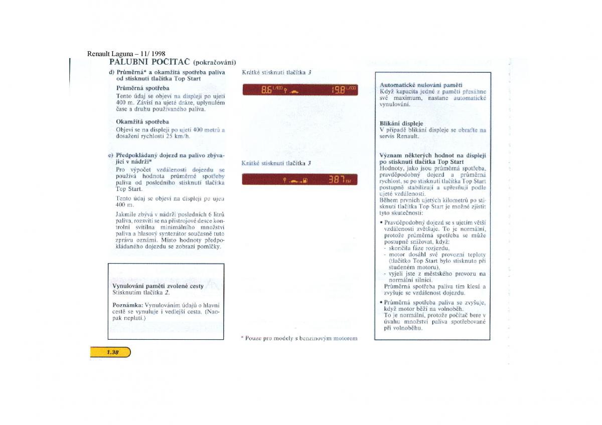 Renault Laguna I 1 navod k obsludze / page 44