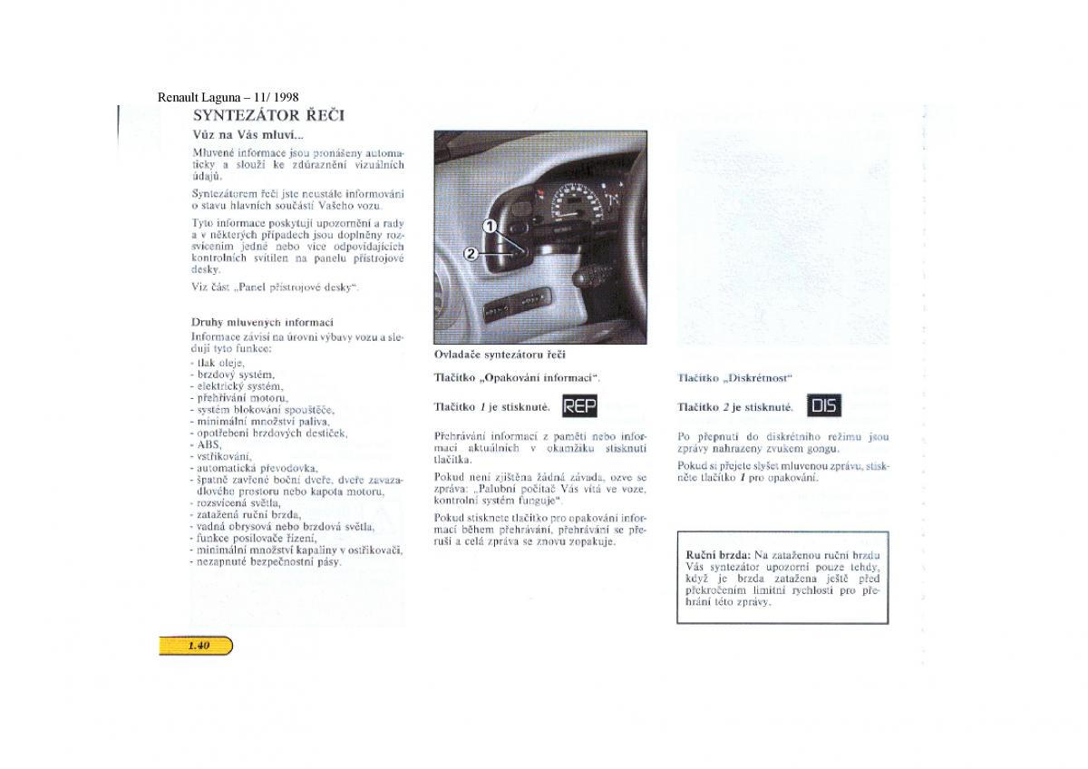 Renault Laguna I 1 navod k obsludze / page 46