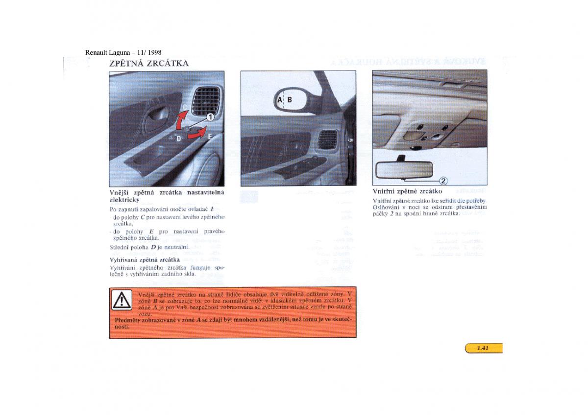 Renault Laguna I 1 navod k obsludze / page 47