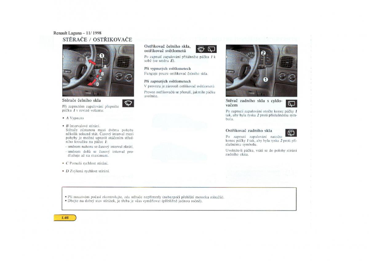 Renault Laguna I 1 navod k obsludze / page 52