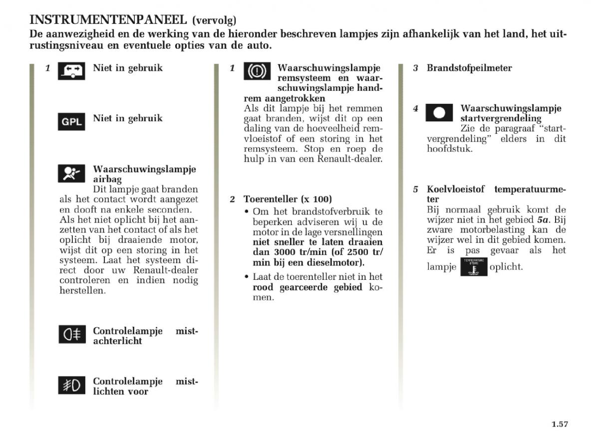 Renault Laguna II 2 handleiding / page 63