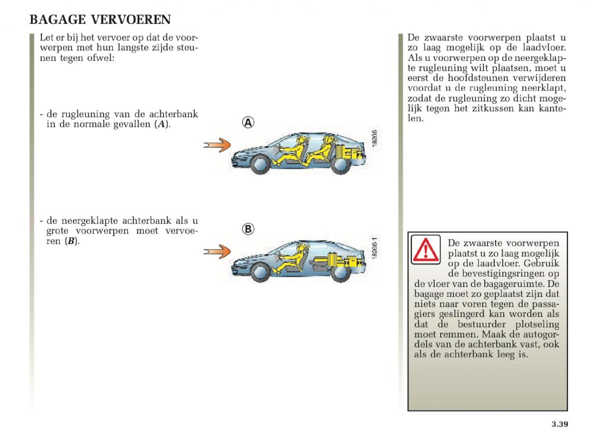 Renault Laguna II 2 handleiding / page 165