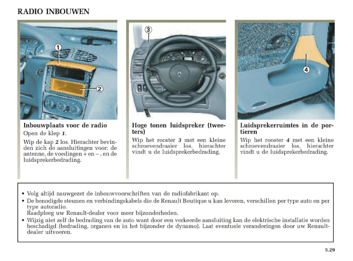 Renault Laguna II 2 handleiding / page 211