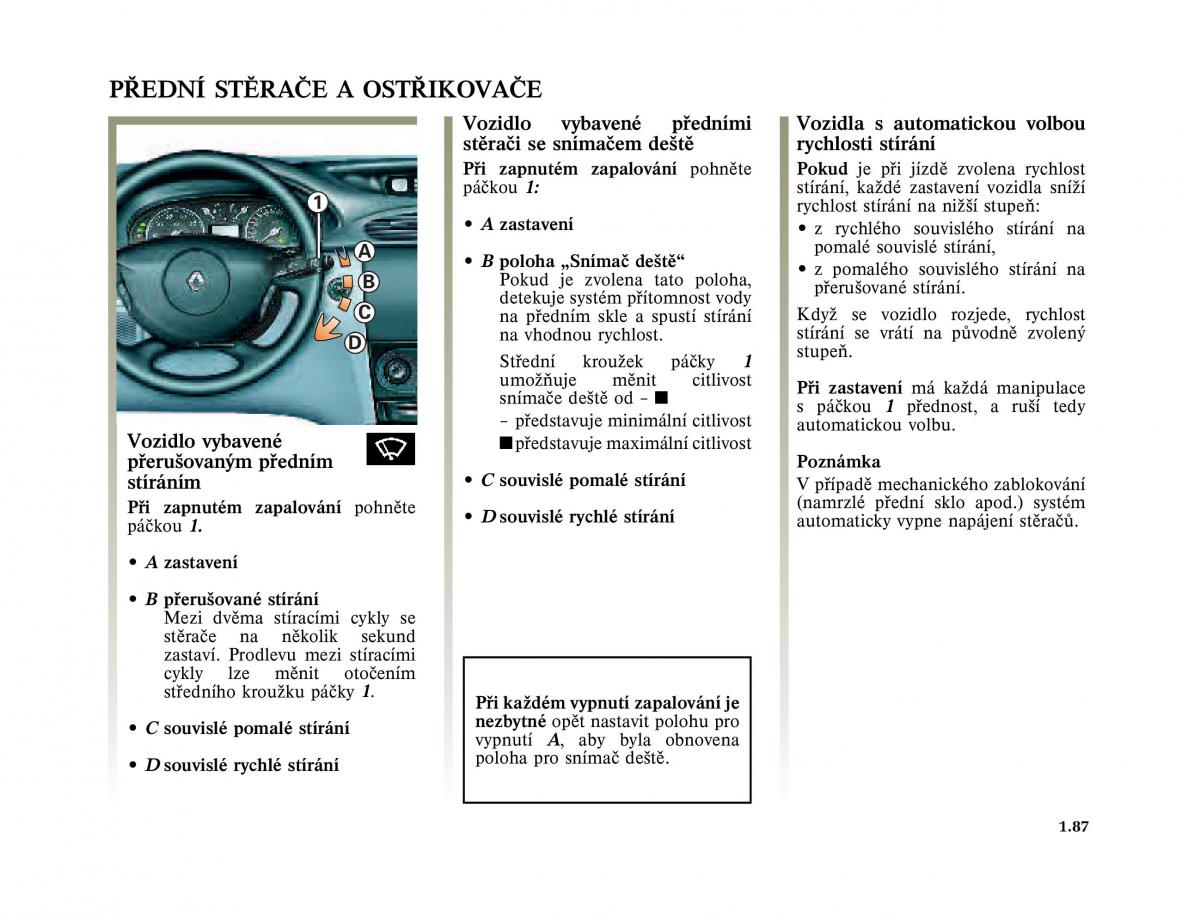 Renault Laguna II 2 navod k obsludze / page 95