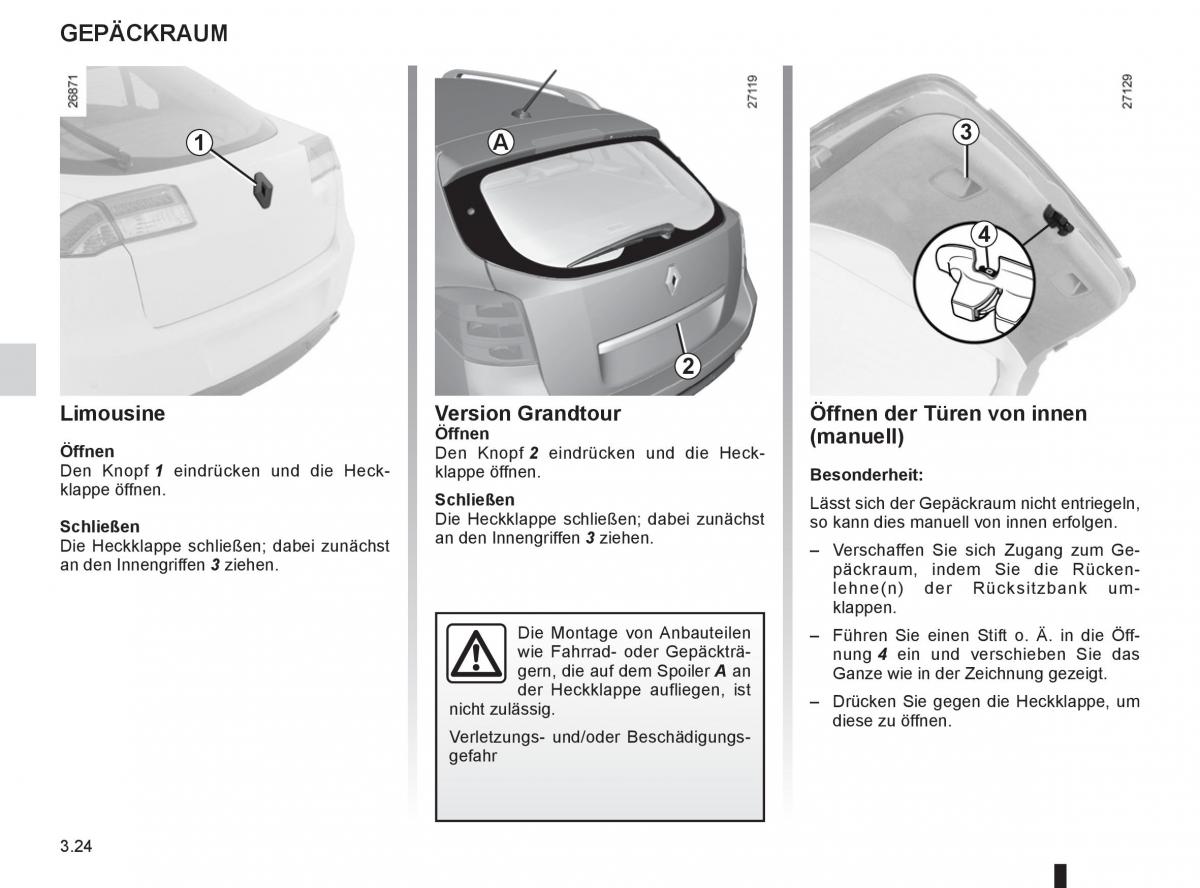 Renault Laguna III 3 Handbuch / page 146