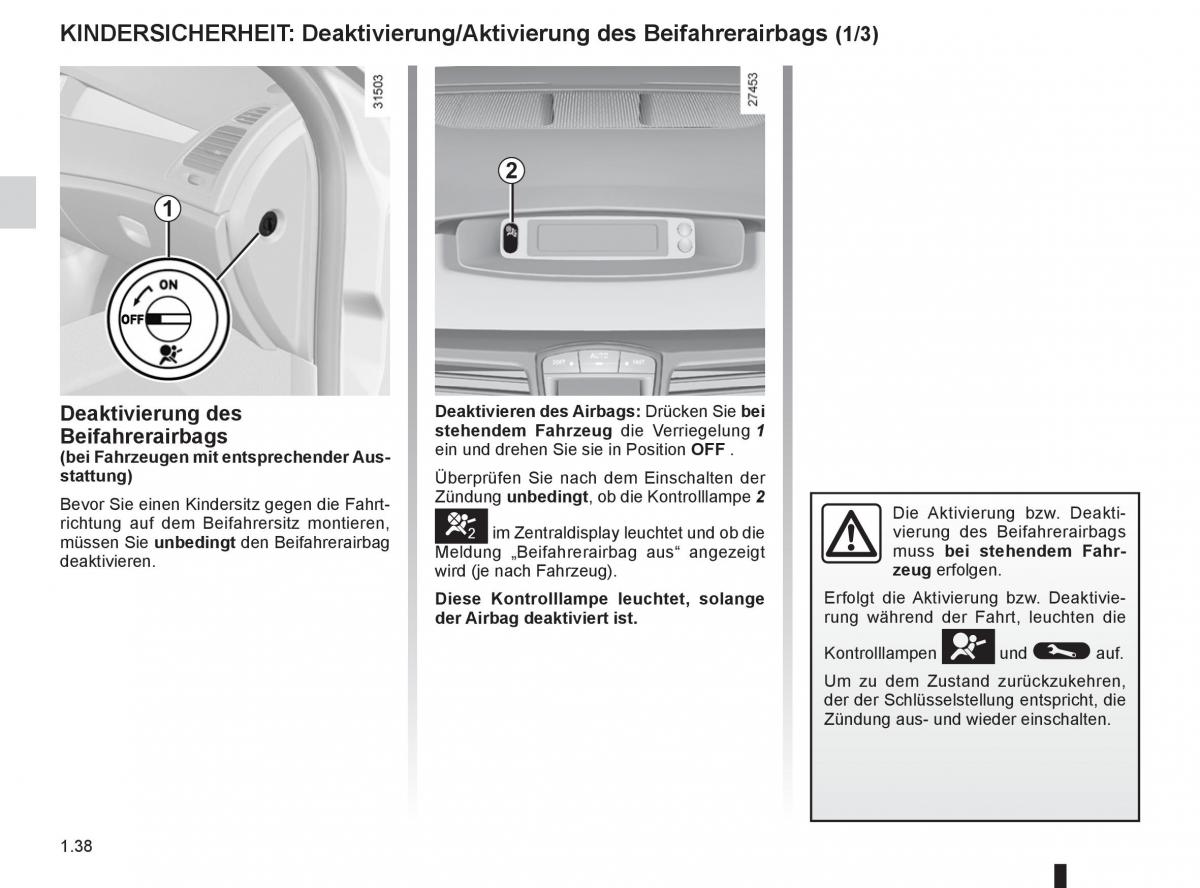 Renault Laguna III 3 Handbuch / page 44