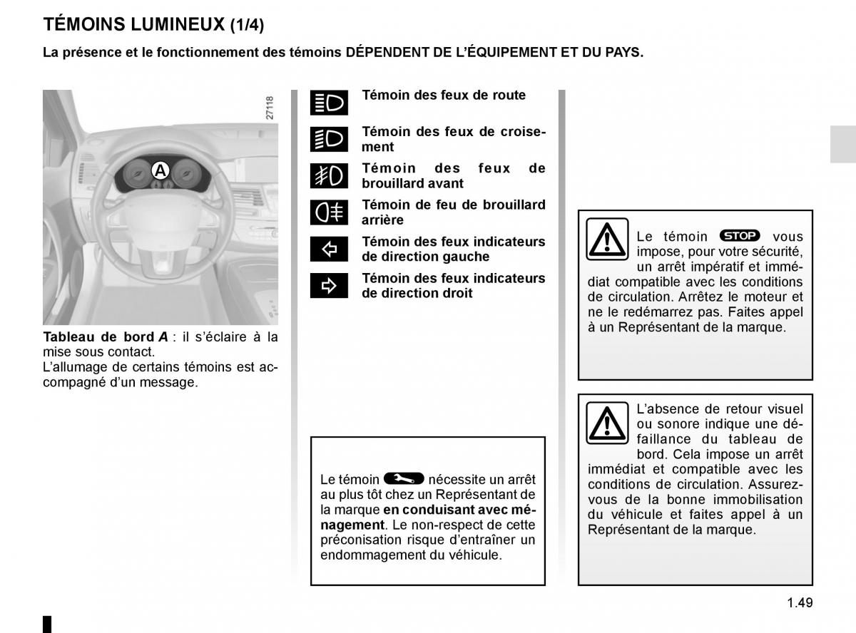 Renault Laguna III 3 manuel du proprietaire / page 55