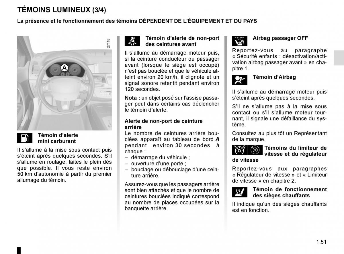 Renault Laguna III 3 manuel du proprietaire / page 57