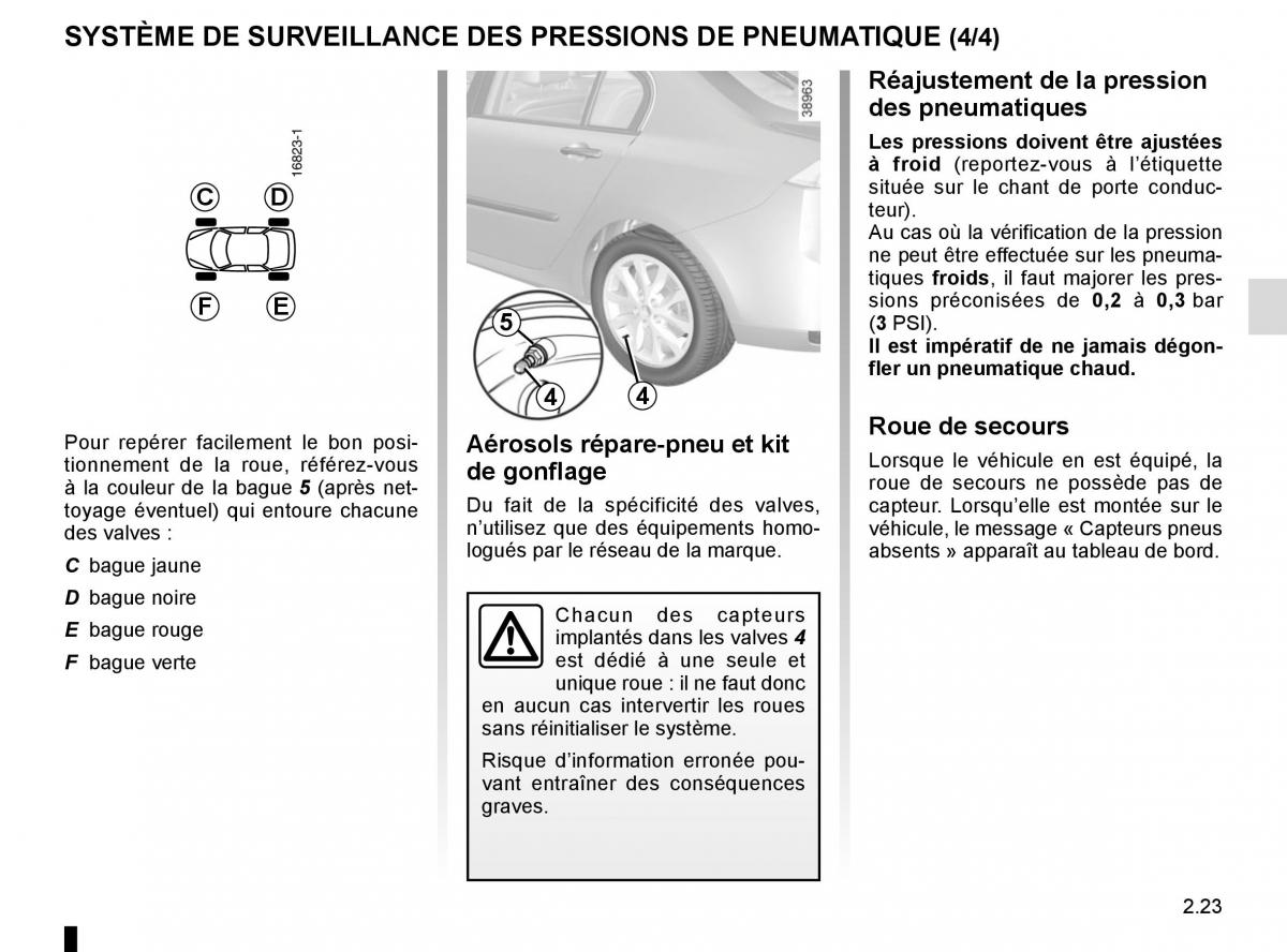 Renault Laguna III 3 manuel du proprietaire / page 109