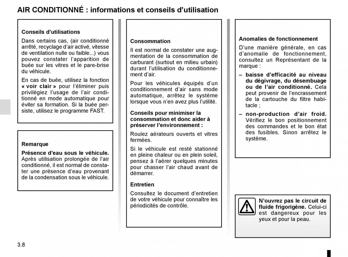 Renault Laguna III 3 manuel du proprietaire / page 136