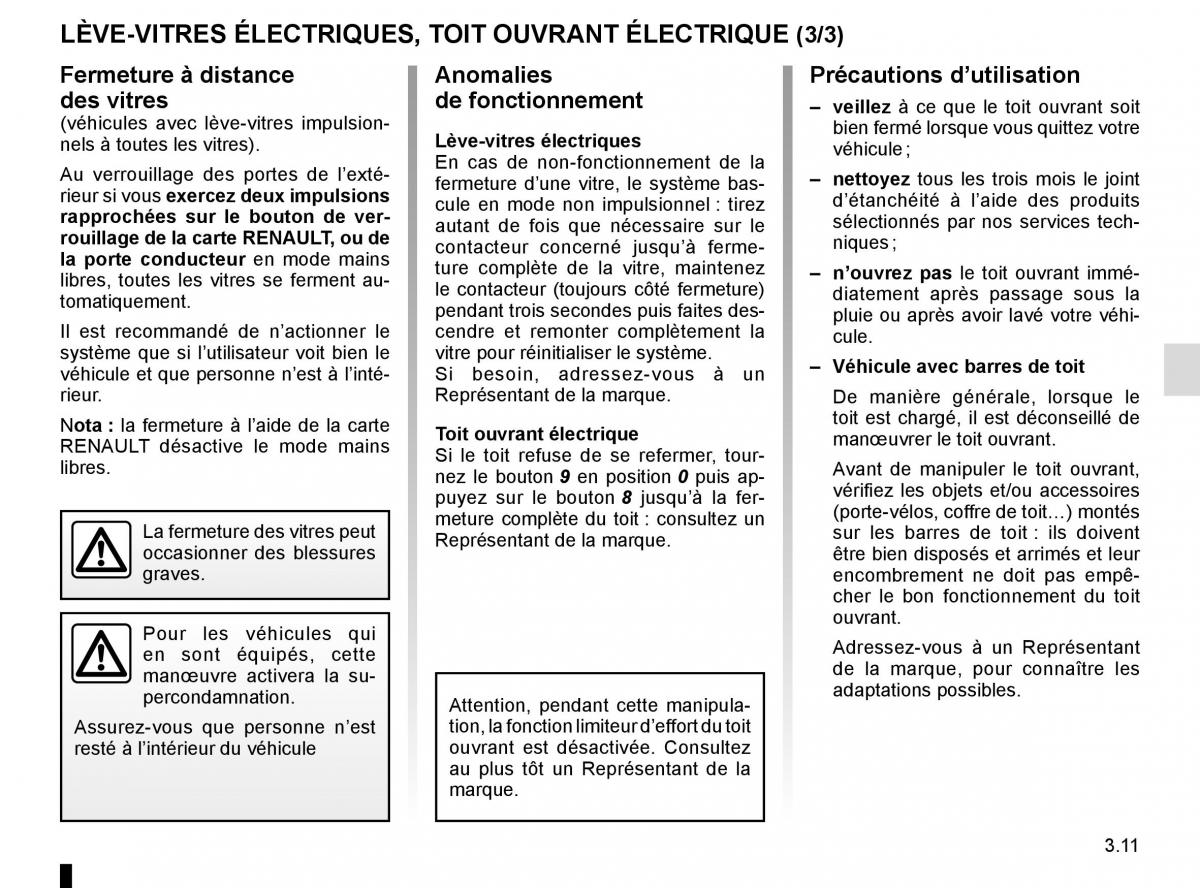 Renault Laguna III 3 manuel du proprietaire / page 139