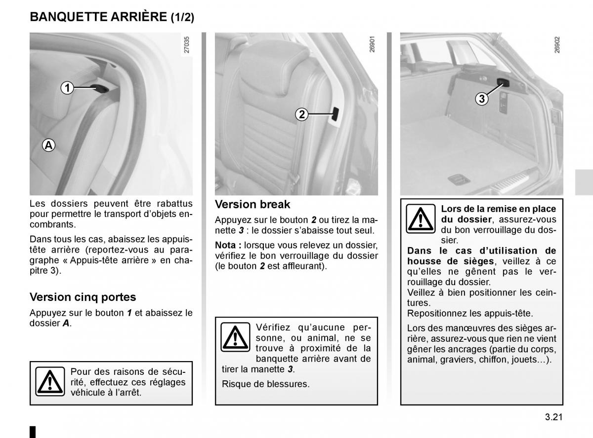 Renault Laguna III 3 manuel du proprietaire / page 149