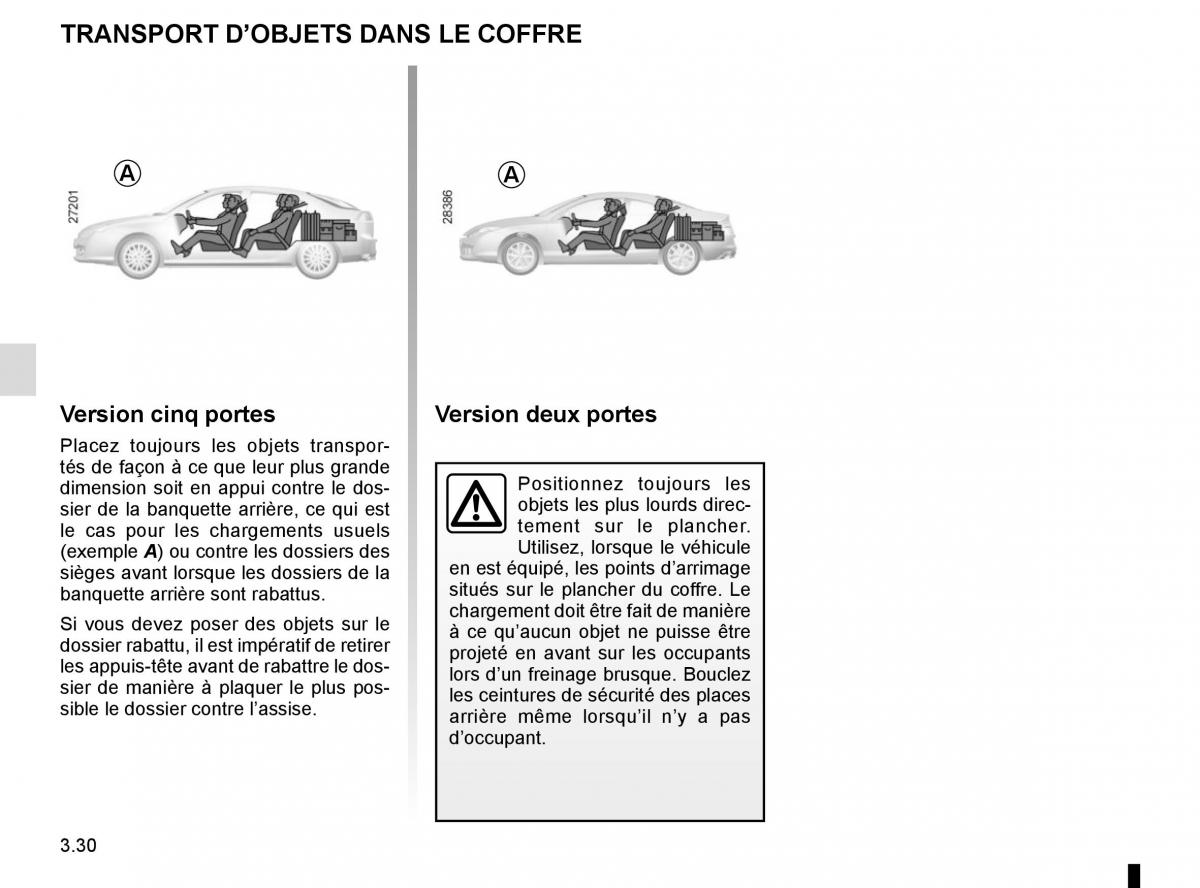 Renault Laguna III 3 manuel du proprietaire / page 158