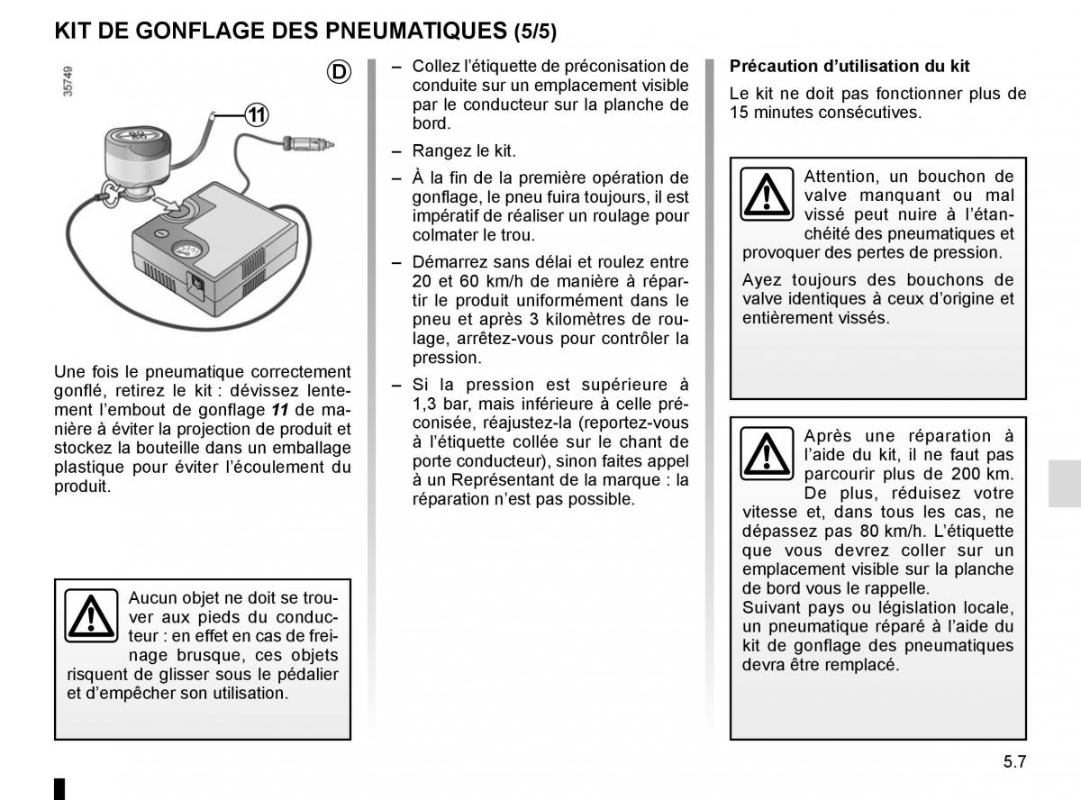 Renault Laguna III 3 manuel du proprietaire / page 189