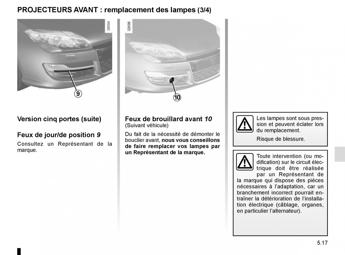 Renault Laguna III 3 manuel du proprietaire / page 199