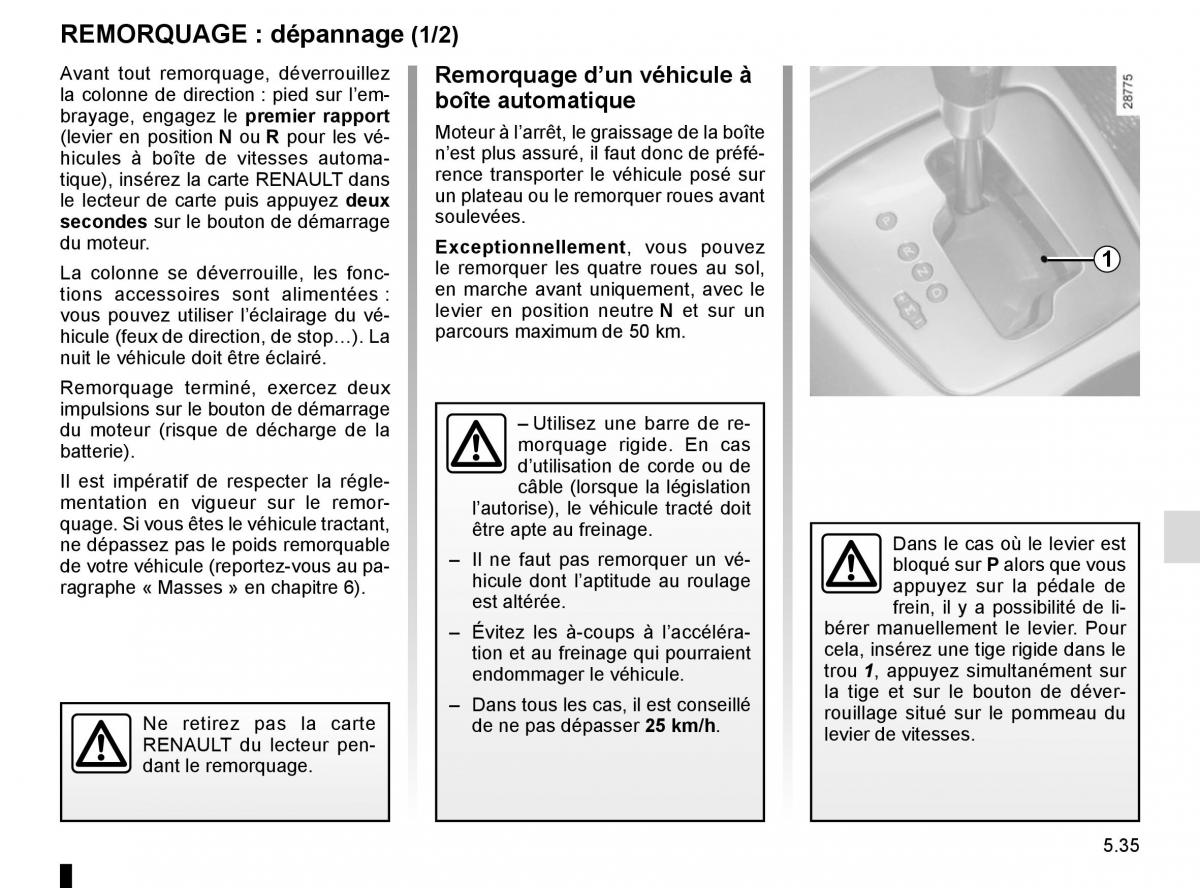 Renault Laguna III 3 manuel du proprietaire / page 217