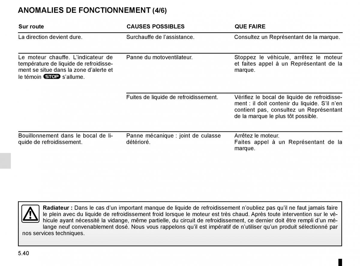 Renault Laguna III 3 manuel du proprietaire / page 222