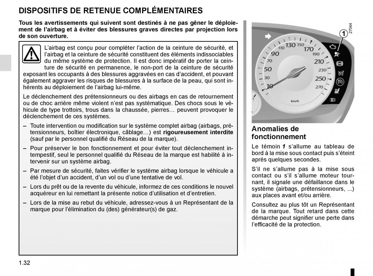 Renault Laguna III 3 manuel du proprietaire / page 38