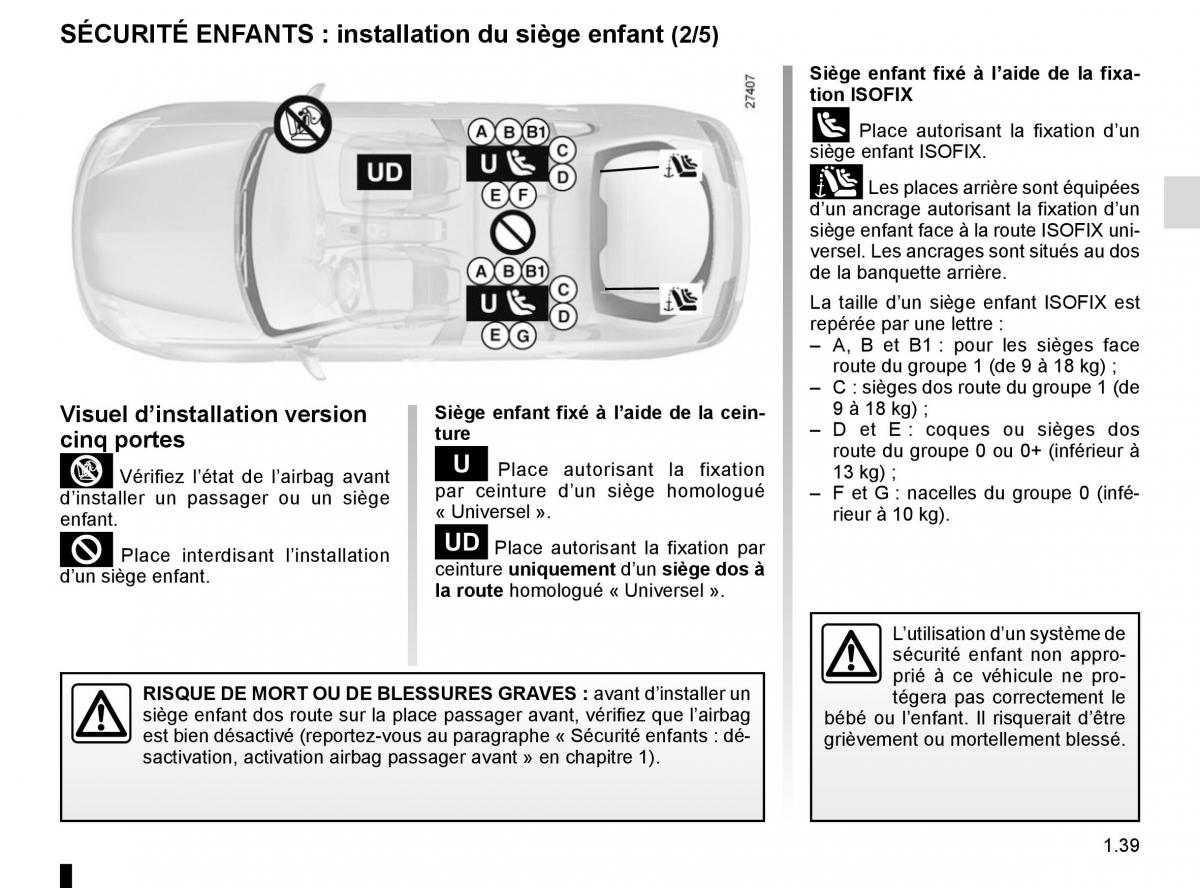 Renault Laguna III 3 manuel du proprietaire / page 45