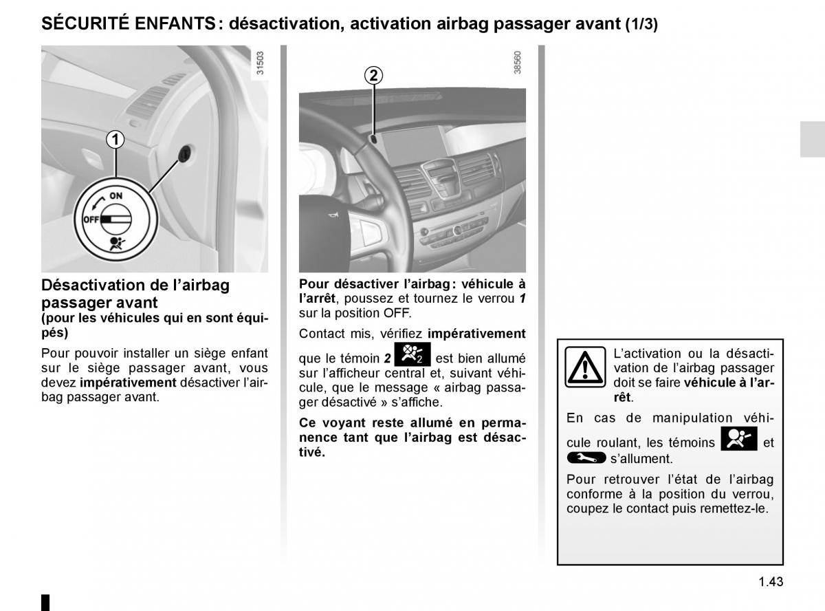 Renault Laguna III 3 manuel du proprietaire / page 49