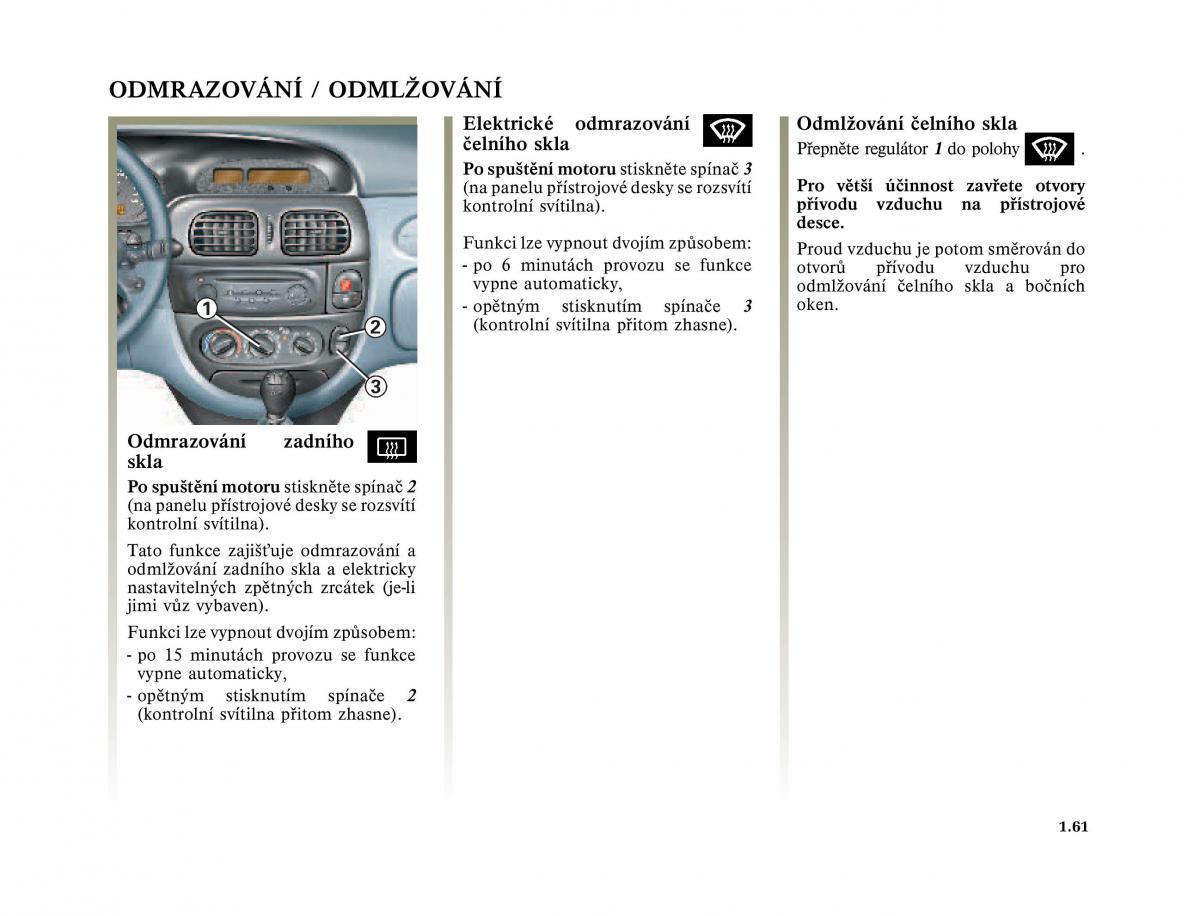 Renault Megane I 1 phase II navod k obsludze / page 67