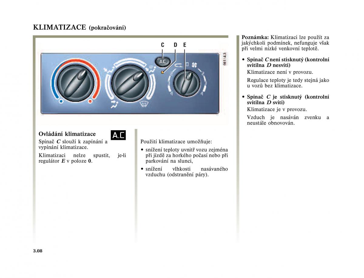 Renault Megane I 1 phase II navod k obsludze / page 104