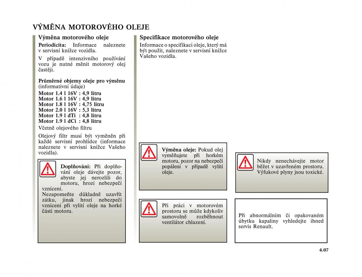 Renault Megane I 1 phase II navod k obsludze / page 131