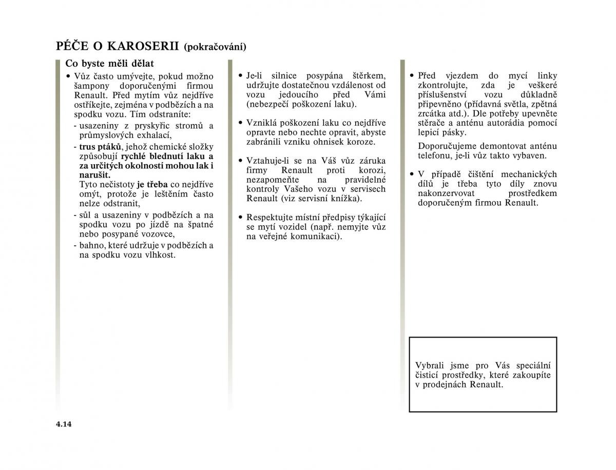 Renault Megane I 1 phase II navod k obsludze / page 138