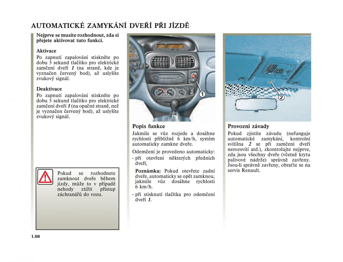 Renault Megane I 1 phase II navod k obsludze / page 14