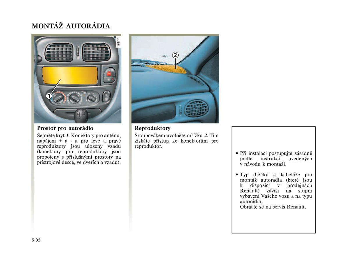 Renault Megane I 1 phase II navod k obsludze / page 172