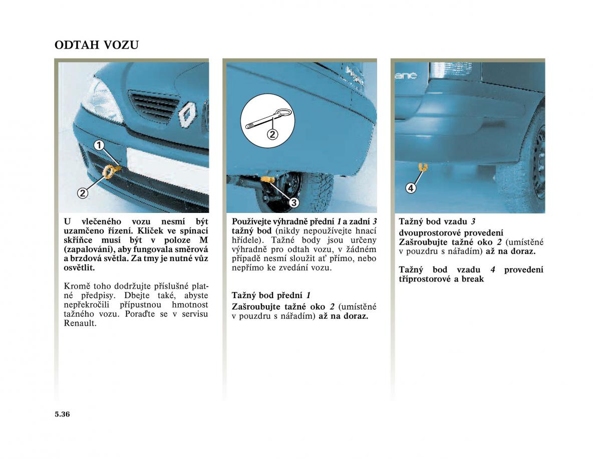 Renault Megane I 1 phase II navod k obsludze / page 176