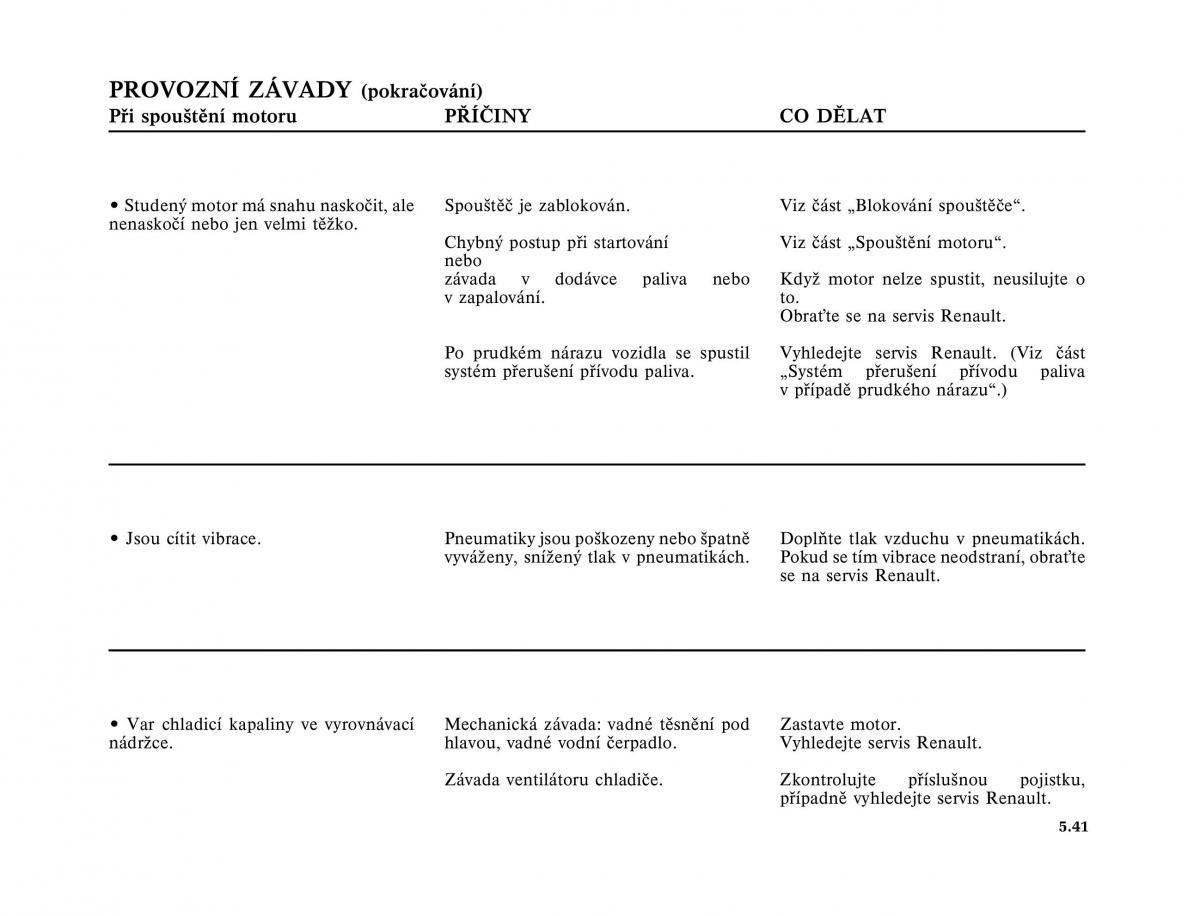 Renault Megane I 1 phase II navod k obsludze / page 181