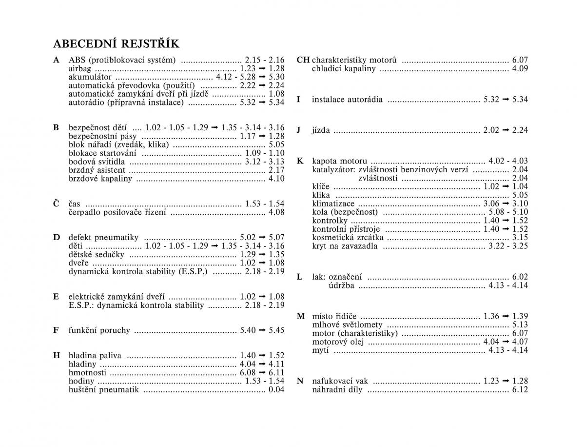 Renault Megane I 1 phase II navod k obsludze / page 199