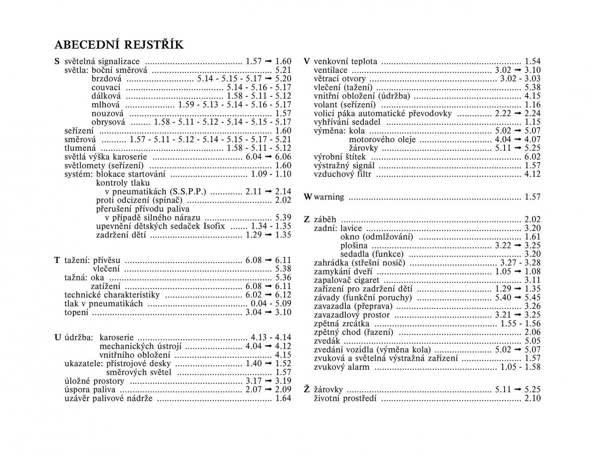 Renault Megane I 1 phase II navod k obsludze / page 201