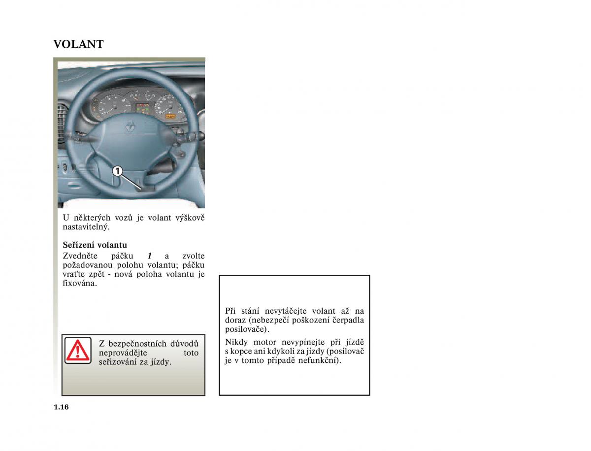 Renault Megane I 1 phase II navod k obsludze / page 22