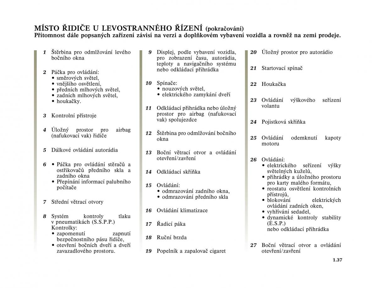 Renault Megane I 1 phase II navod k obsludze / page 43