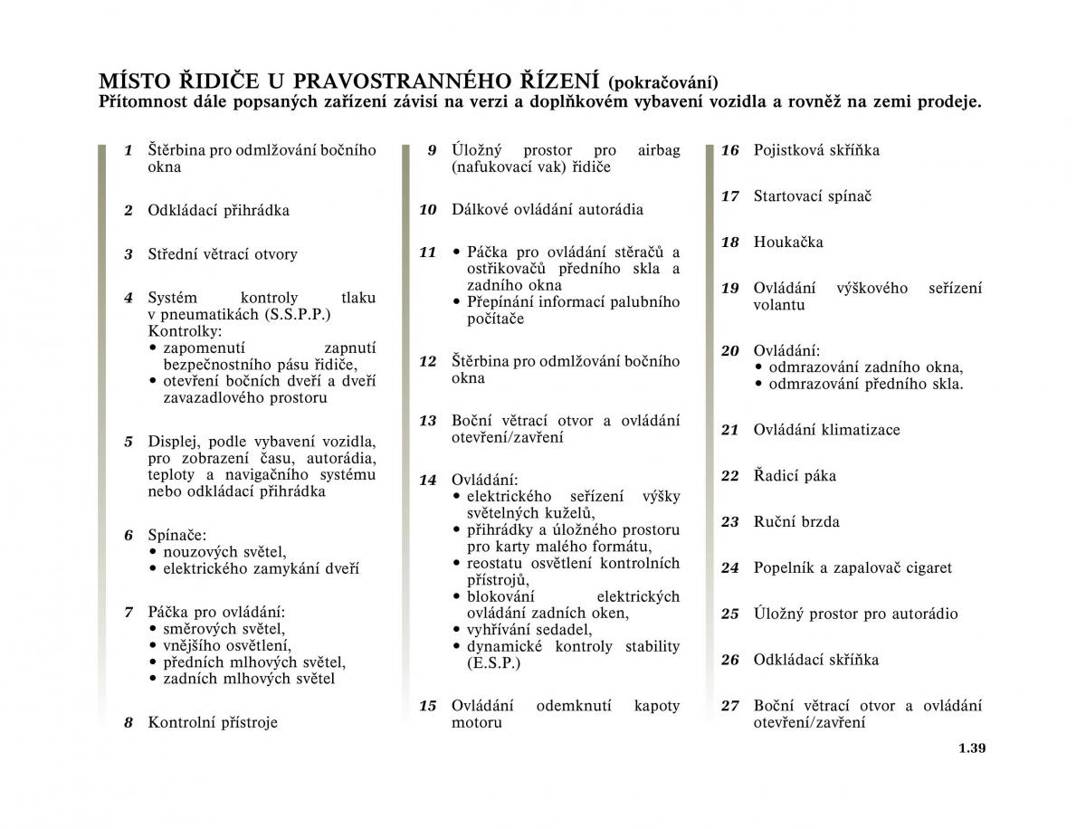 Renault Megane I 1 phase II navod k obsludze / page 45