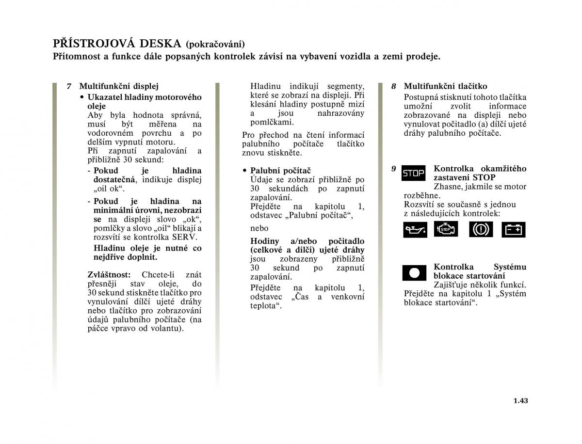 Renault Megane I 1 phase II navod k obsludze / page 49